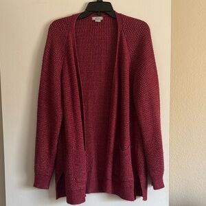 Fat Face Women's Heathered Red Cozy Open-Front Cardigan Sweater US Size 8